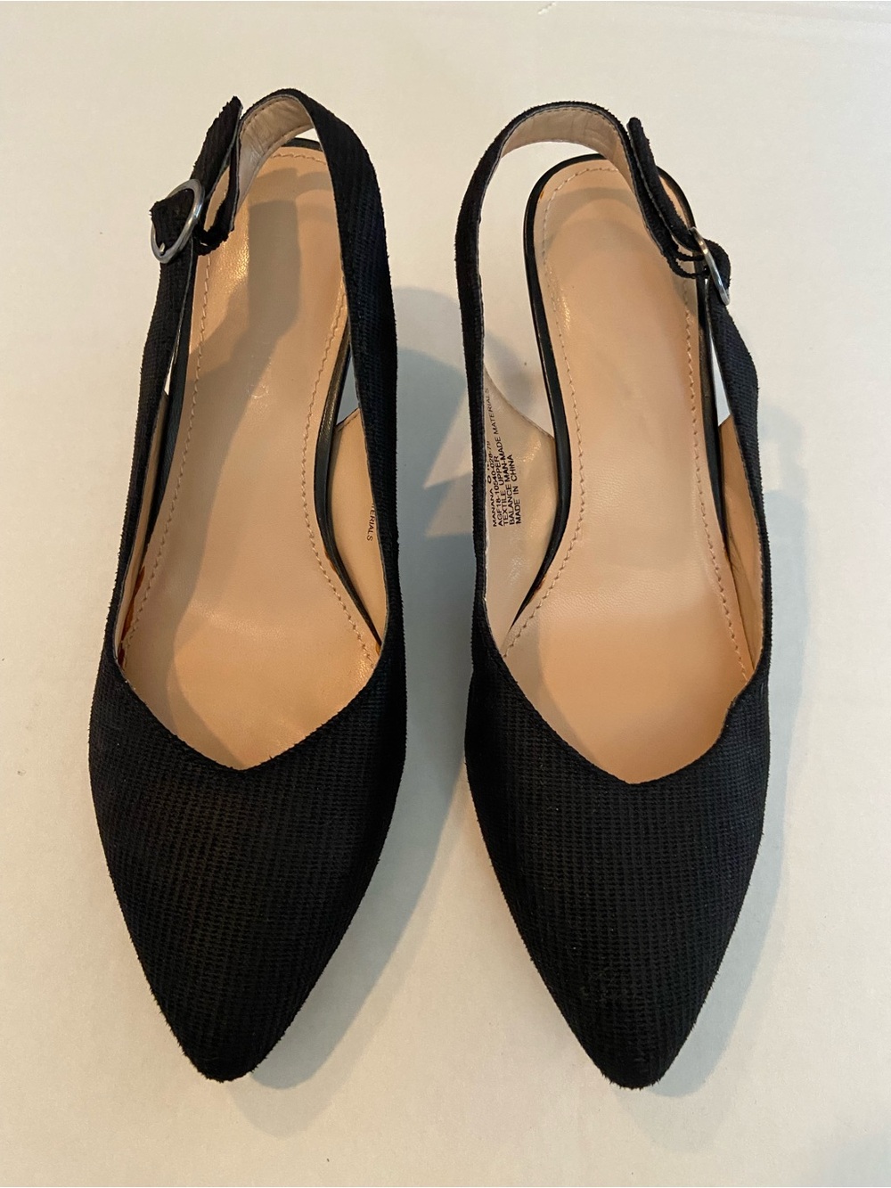 The Limited Black Pointed Slingback Heels - Size 8